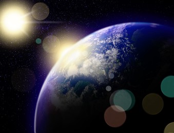 Image of Planet Earth in space. Image elements furnished by NASA