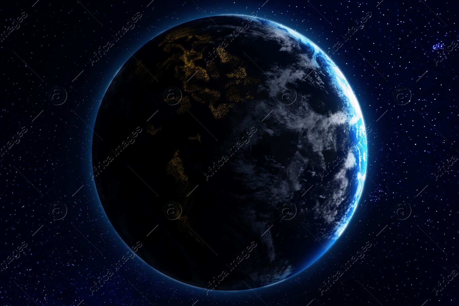 Image of Day and night on planet Earth in space. Image elements furnished by NASA