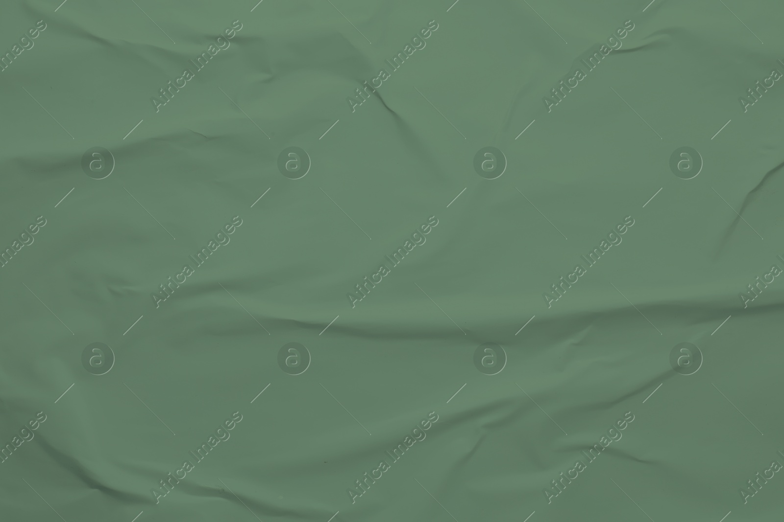 Image of Crumpled sage color sheet of paper as background, closeup