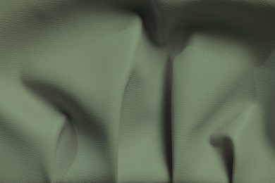 Image of Sage color leather as background, top view