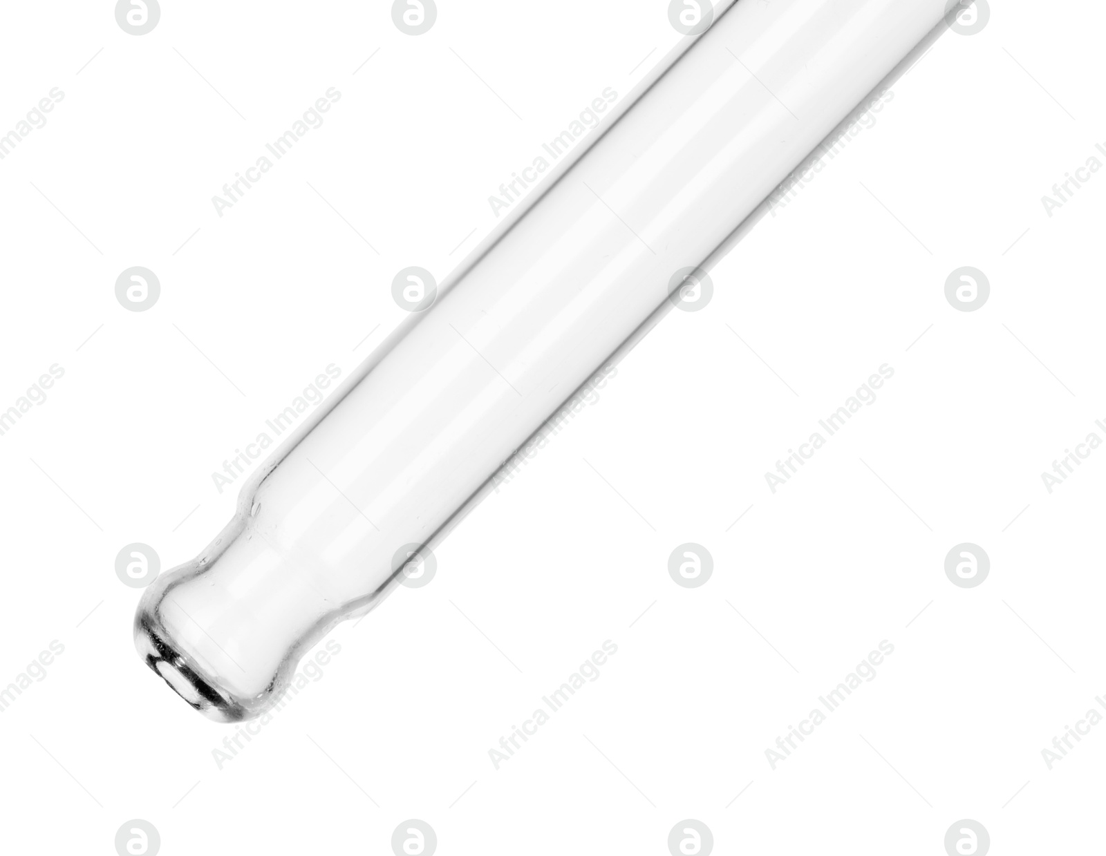 Photo of One glass clean pipette isolated on white