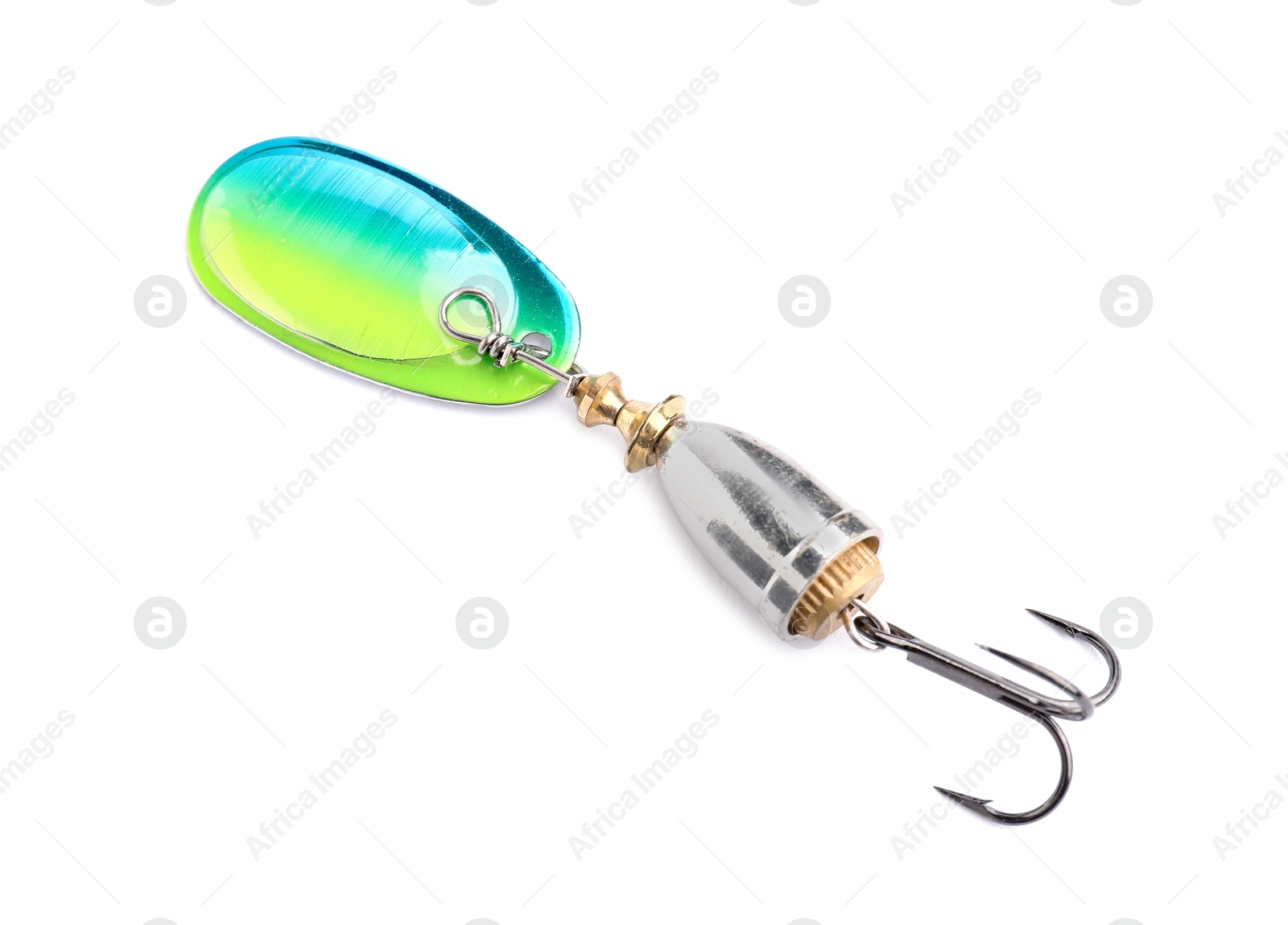 Photo of Fishing tackle. One lure isolated on white