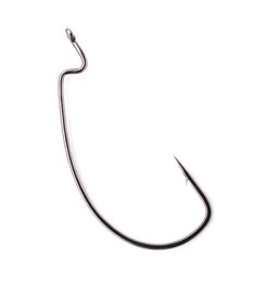 One fishing hook isolated on white, top view