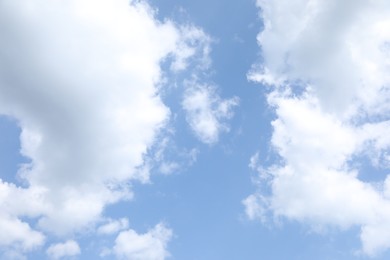 Beautiful view of blue sky with fluffy clouds