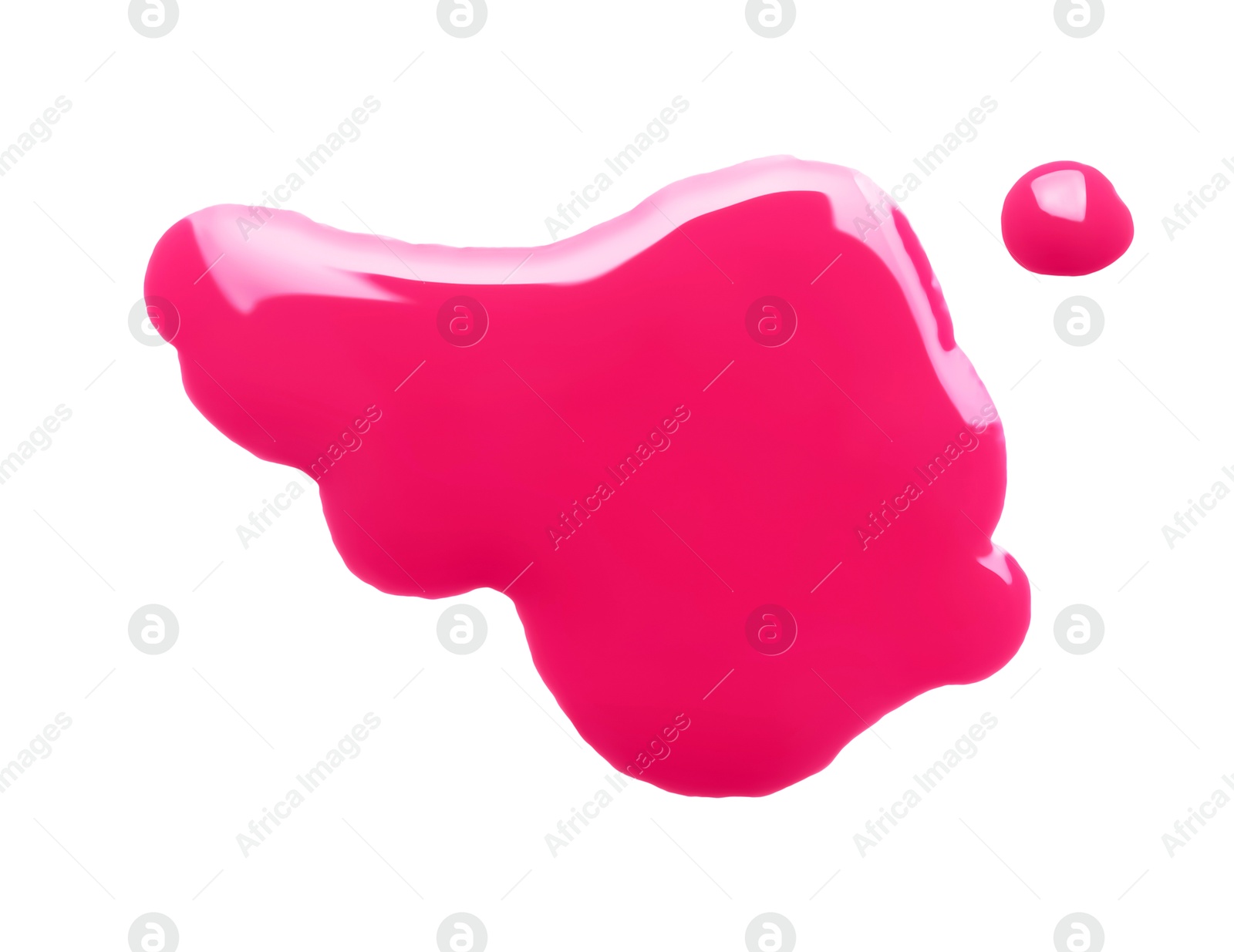 Image of Spot of magenta ink isolated on white, top view