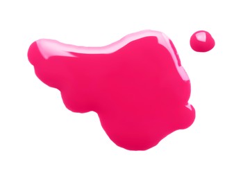 Image of Spot of magenta ink isolated on white, top view