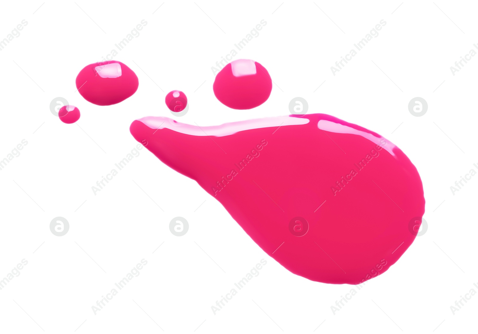 Image of Spot of magenta ink isolated on white, top view