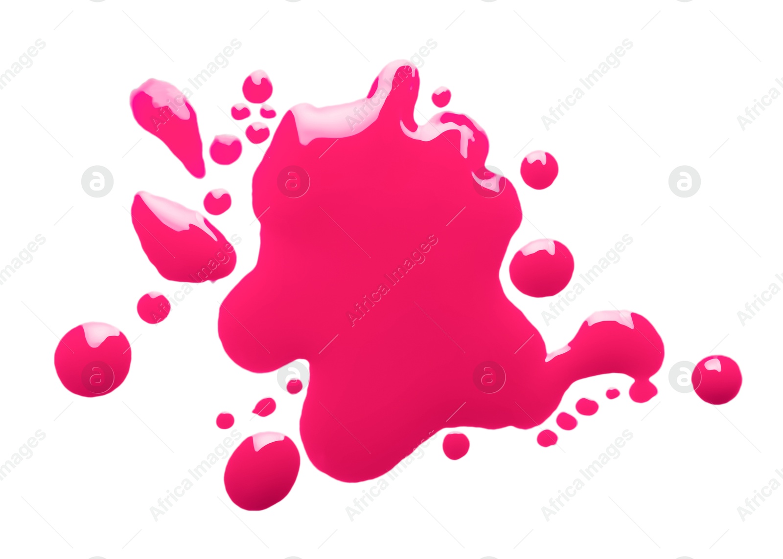 Image of Spot of magenta ink isolated on white, top view