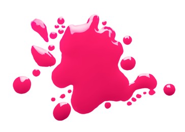 Image of Spot of magenta ink isolated on white, top view