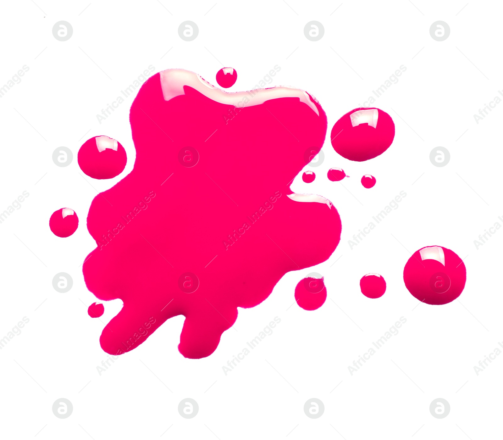 Image of Spot of magenta ink isolated on white, top view