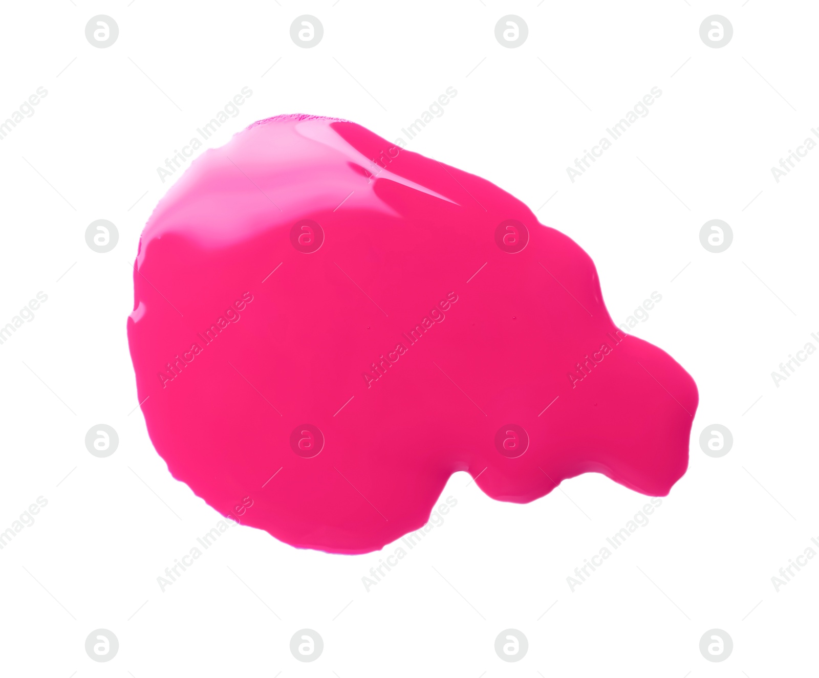 Image of Spot of magenta ink isolated on white, top view