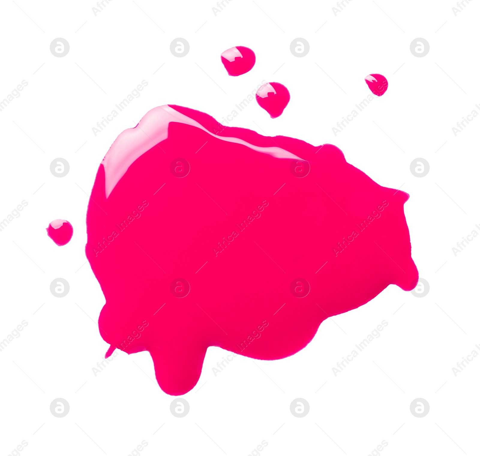 Image of Spot of magenta ink isolated on white, top view