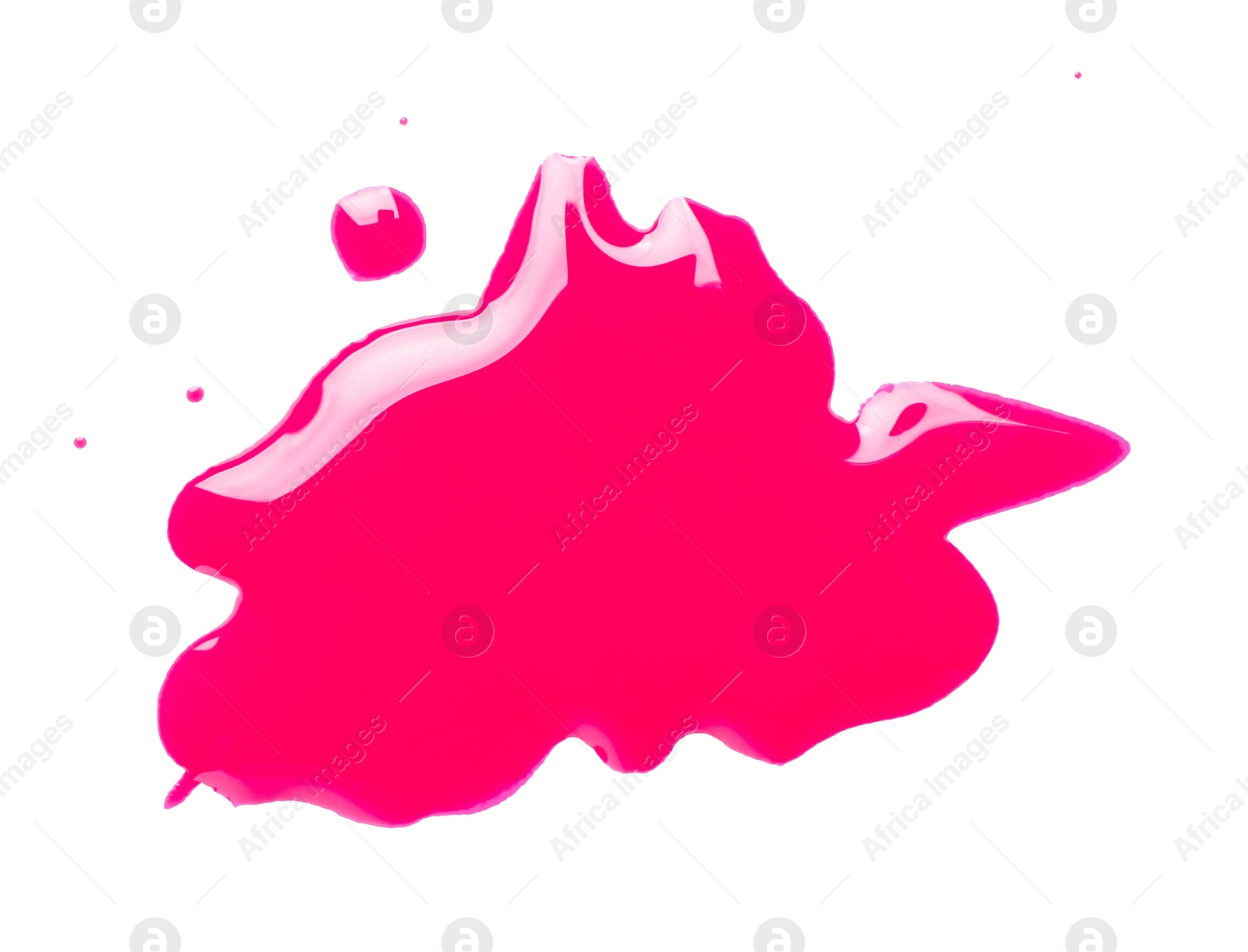 Image of Spot of magenta ink isolated on white, top view