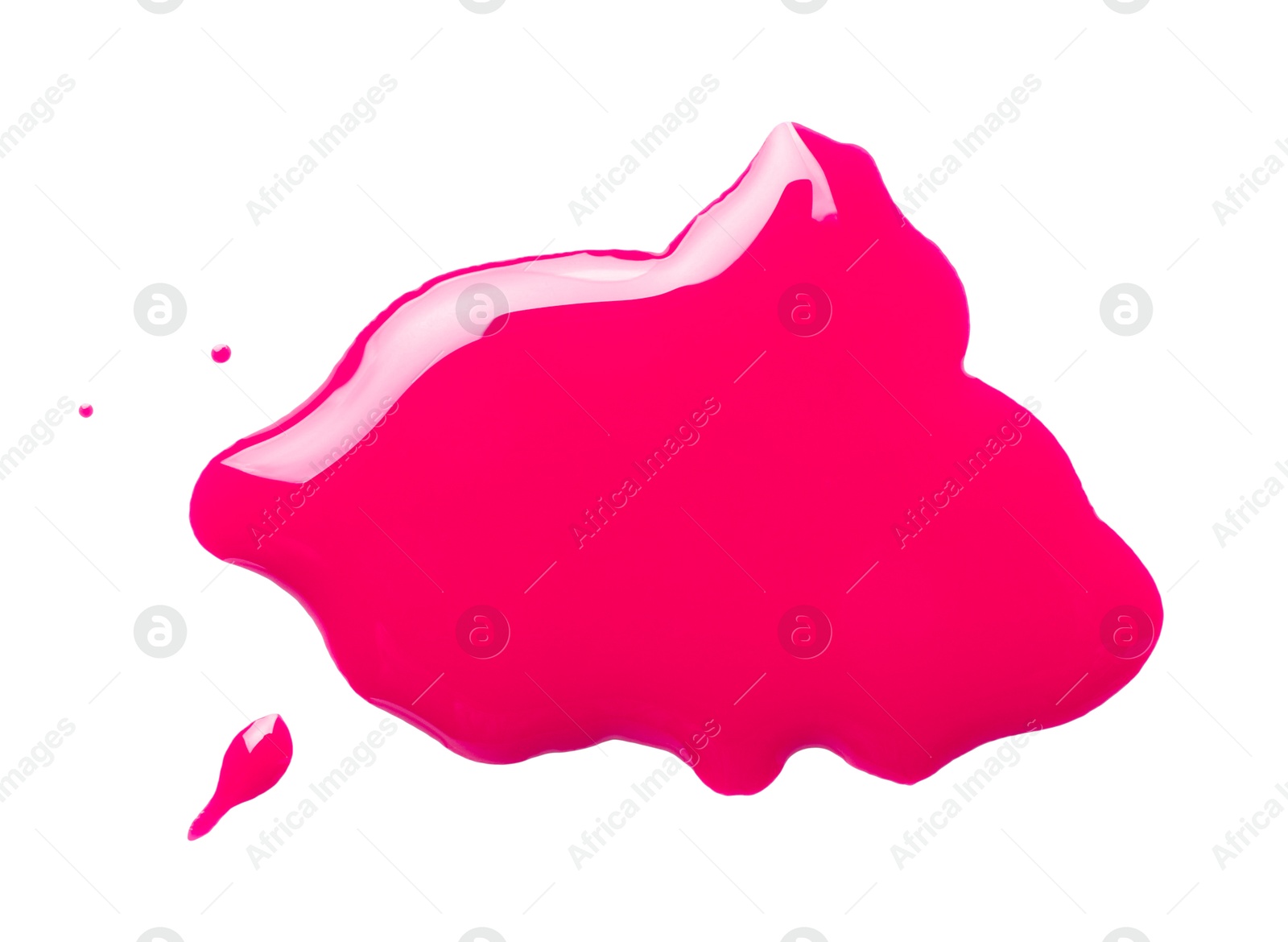 Image of Spot of magenta ink isolated on white, top view