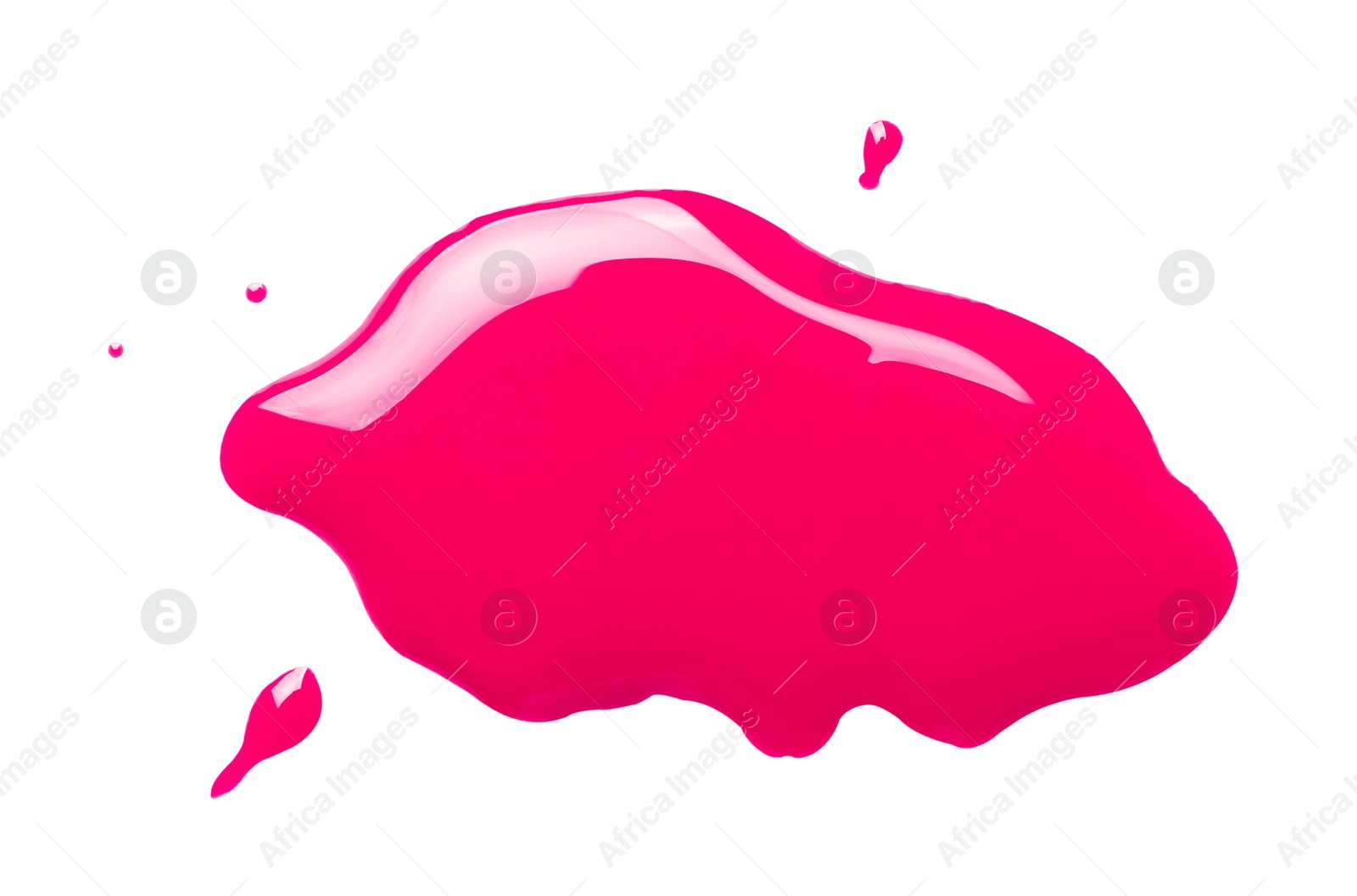 Image of Spot of magenta ink isolated on white, top view