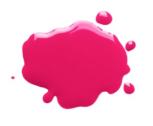 Spot of magenta ink isolated on white, top view