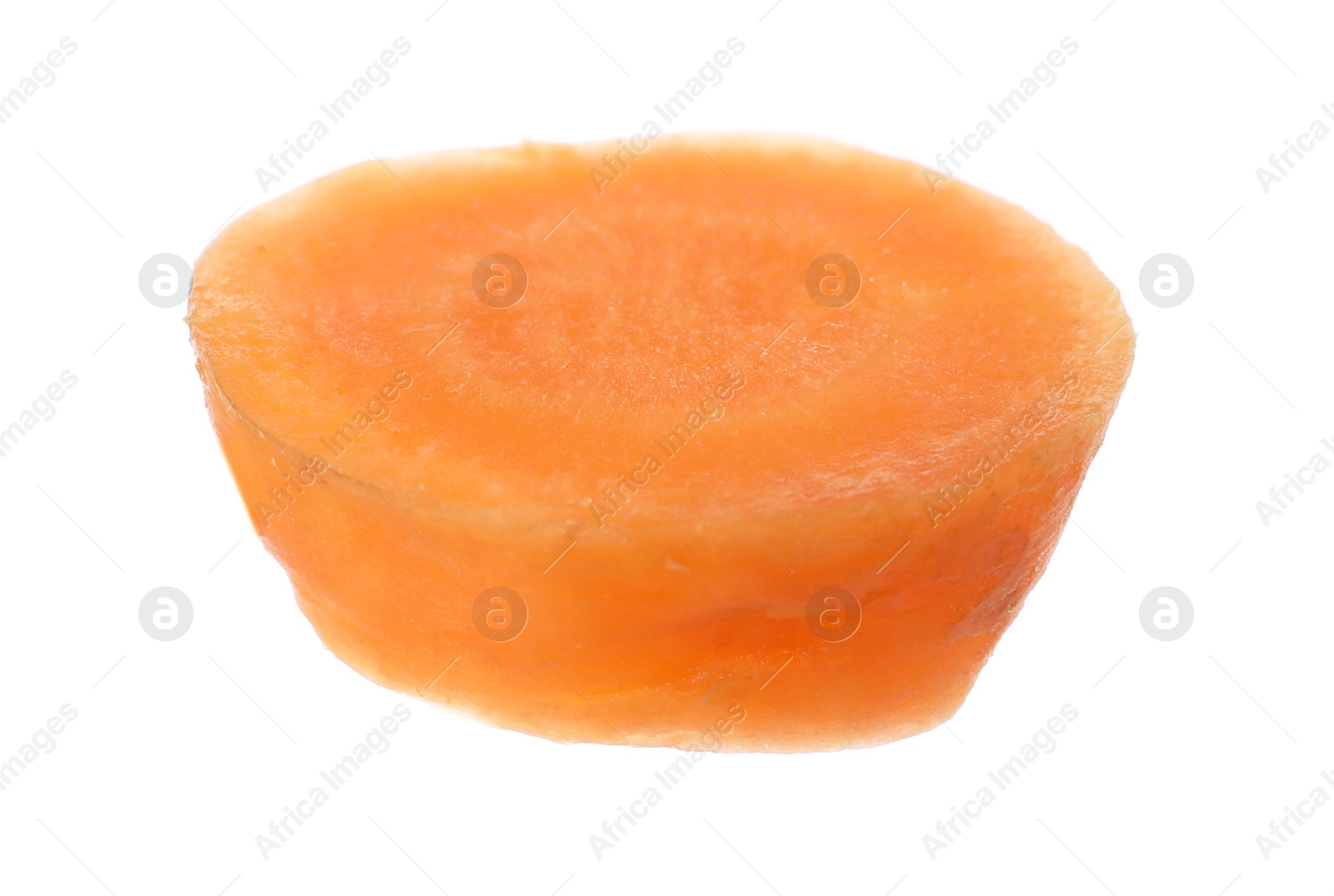 Photo of Slice of fresh ripe carrot isolated on white