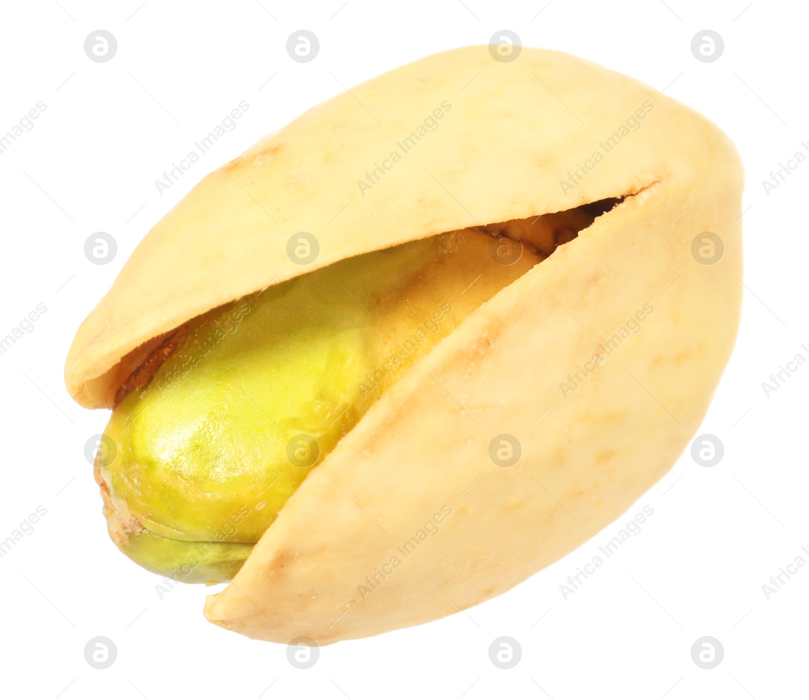 Photo of One tasty pistachio nut isolated on white