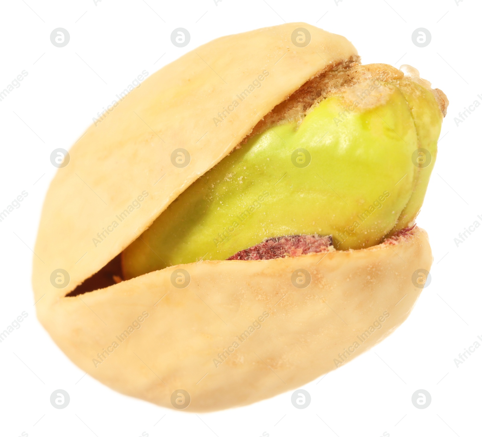 Photo of One tasty pistachio nut isolated on white