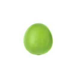 Photo of One fresh green pea isolated on white