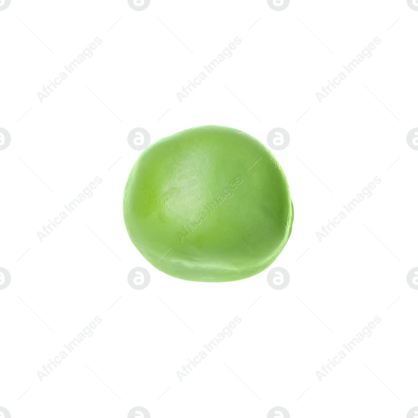 Photo of One fresh green pea isolated on white