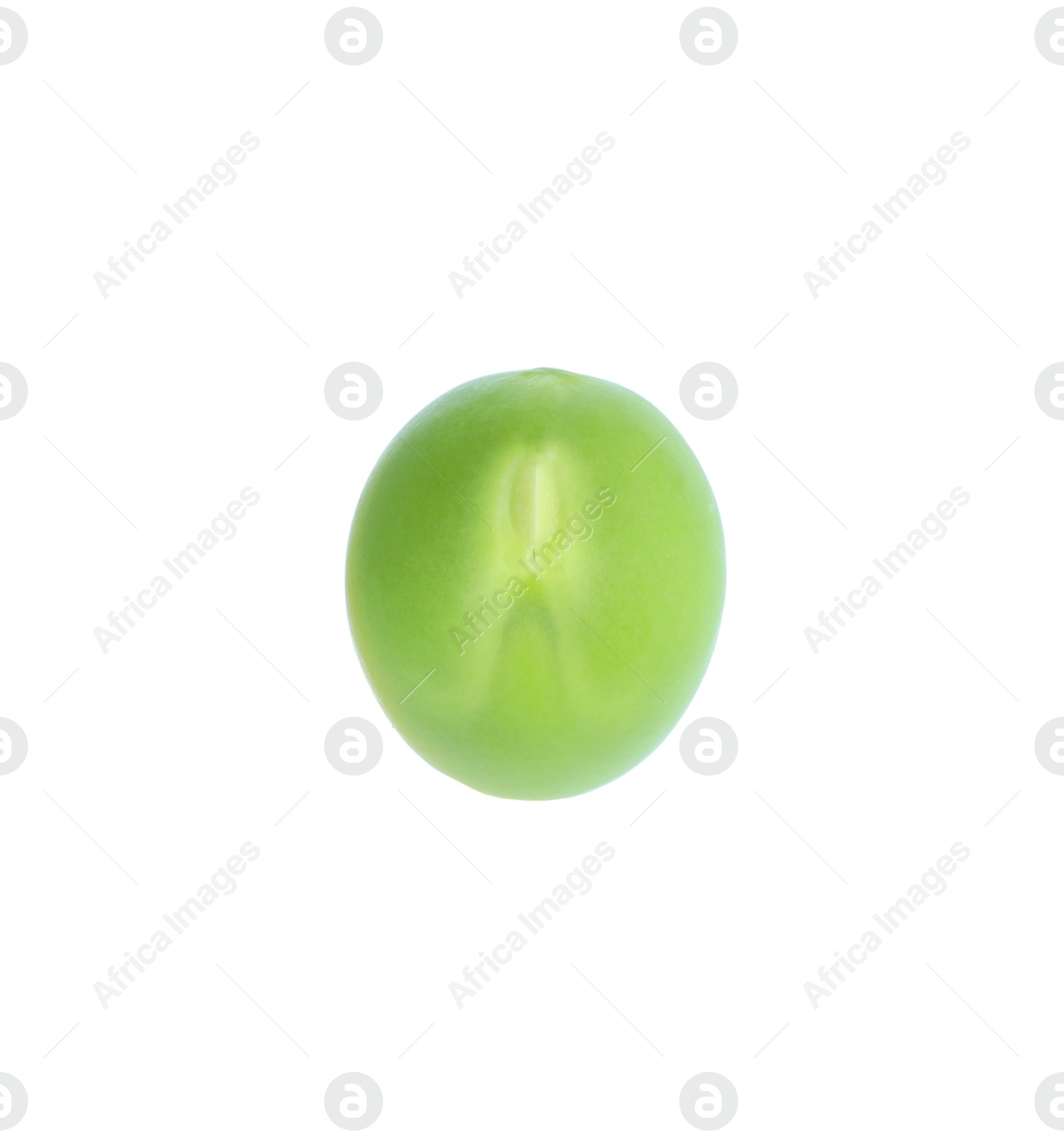 Photo of One fresh green pea isolated on white