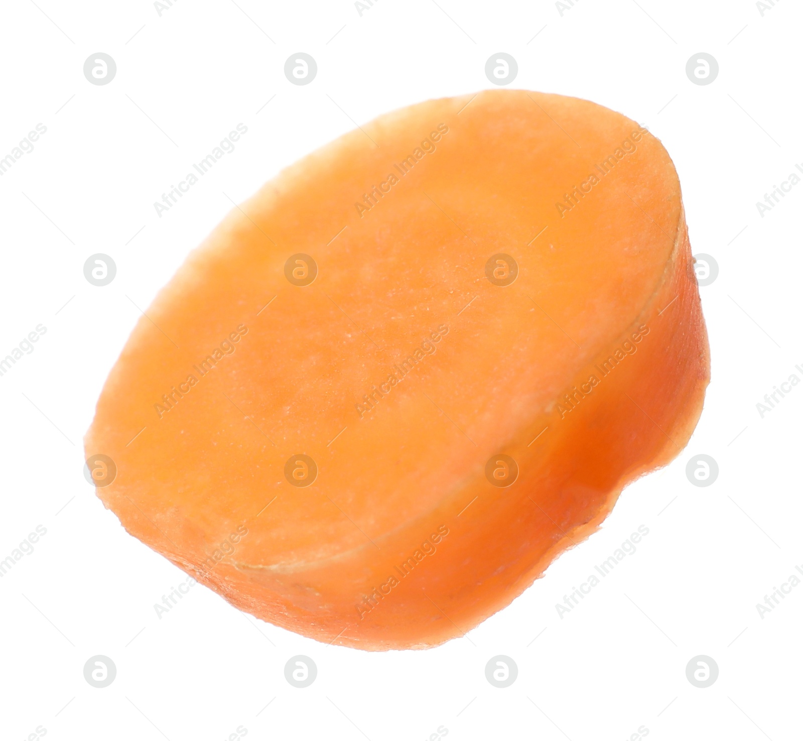 Photo of Slice of fresh ripe carrot isolated on white