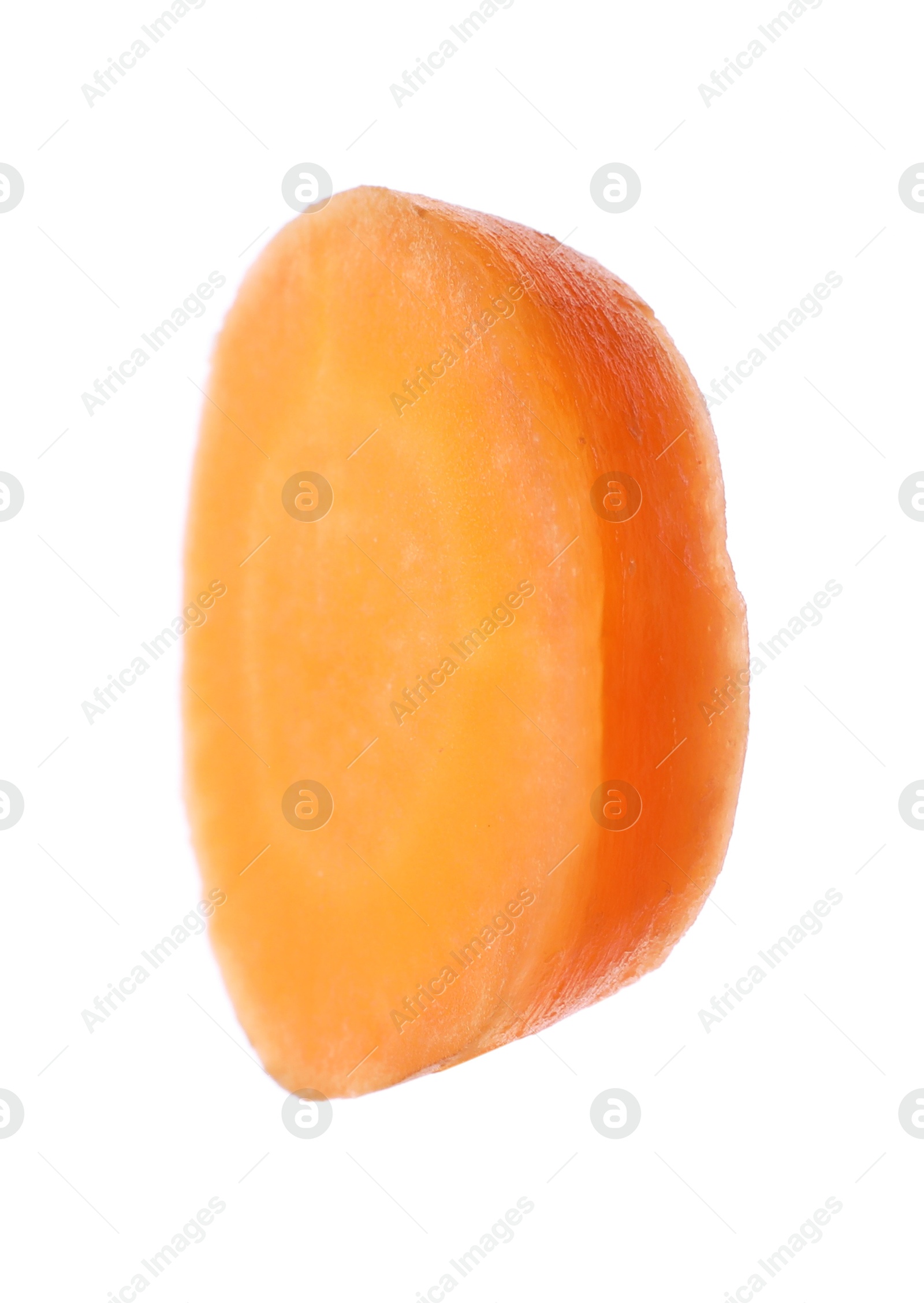 Photo of Slice of fresh ripe carrot isolated on white