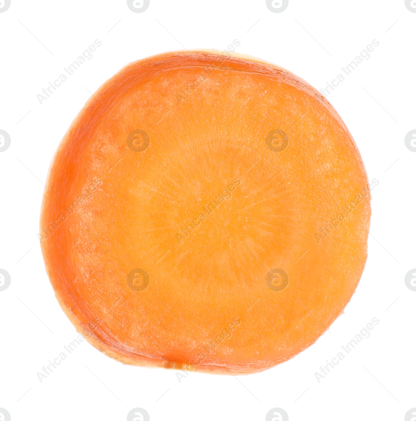 Photo of Slice of fresh ripe carrot isolated on white