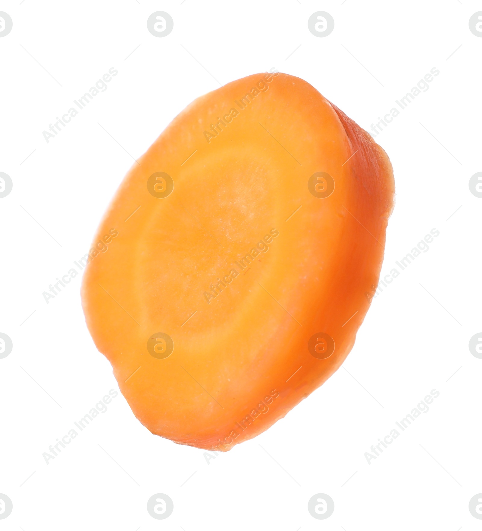 Photo of Slice of fresh ripe carrot isolated on white