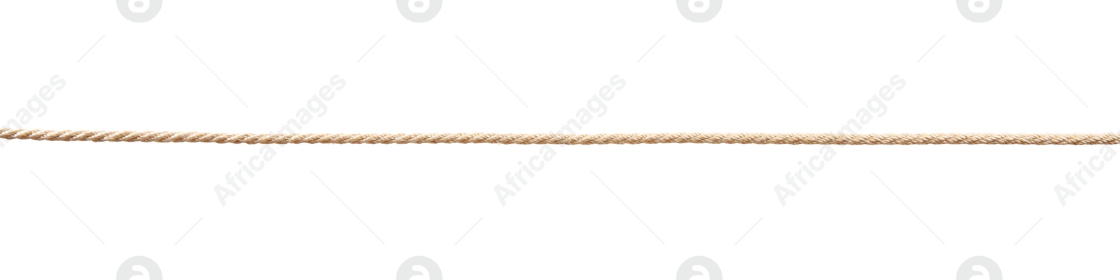 Photo of Hemp rope on white background. Organic material