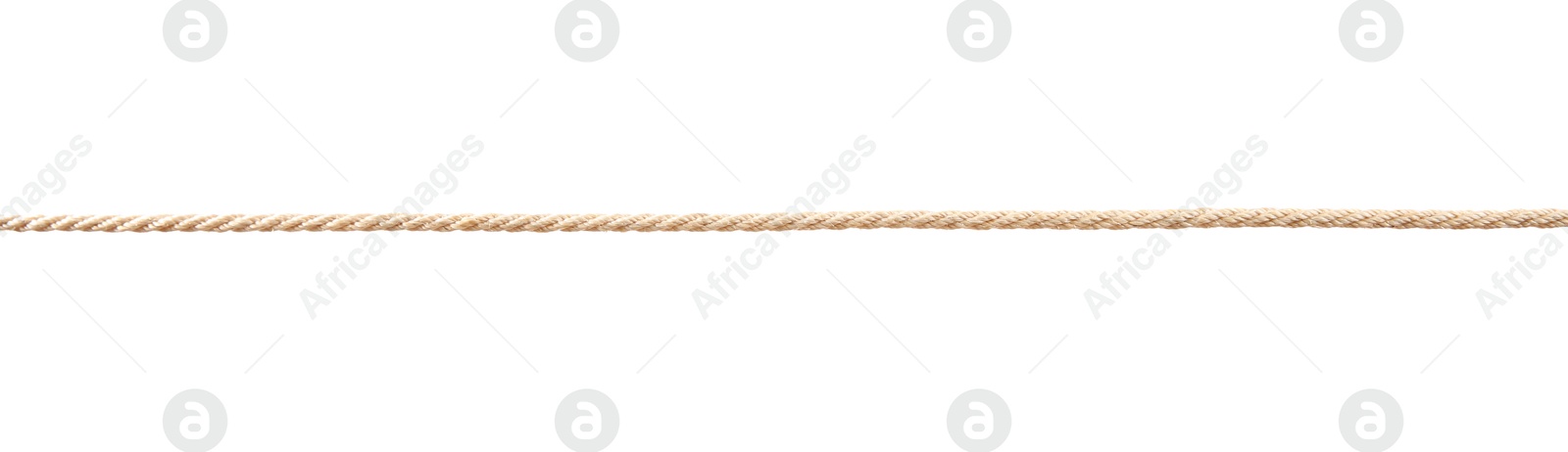 Photo of Hemp rope on white background. Organic material