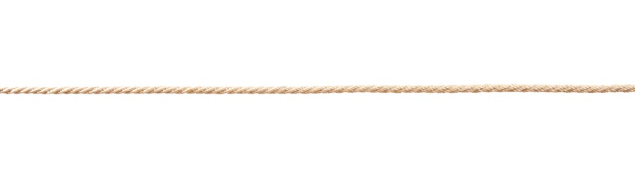 Photo of Hemp rope on white background. Organic material