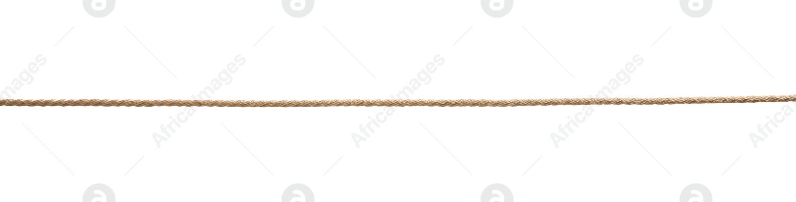 Photo of Hemp rope on white background. Organic material