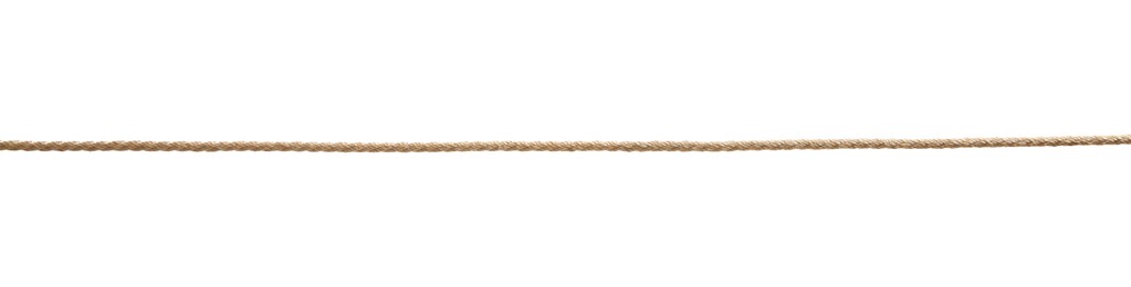 Photo of Hemp rope on white background. Organic material