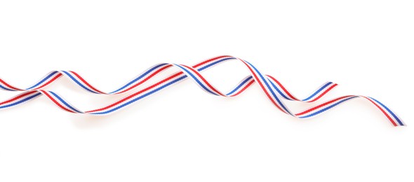 Photo of Ribbon in colors of Netherlands flag isolated on white