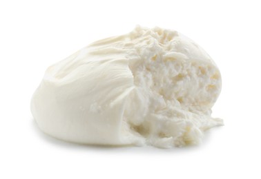 Fresh delicious burrata cheese isolated on white