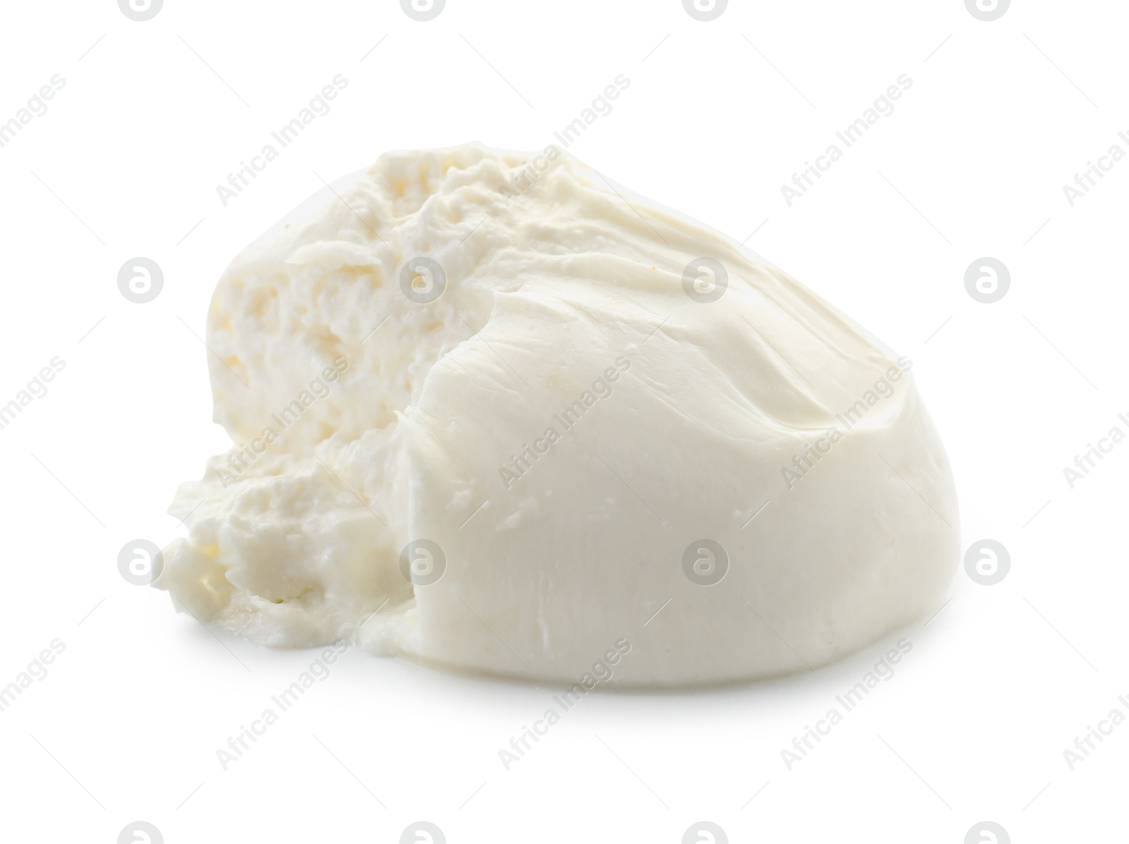 Photo of Fresh delicious burrata cheese isolated on white