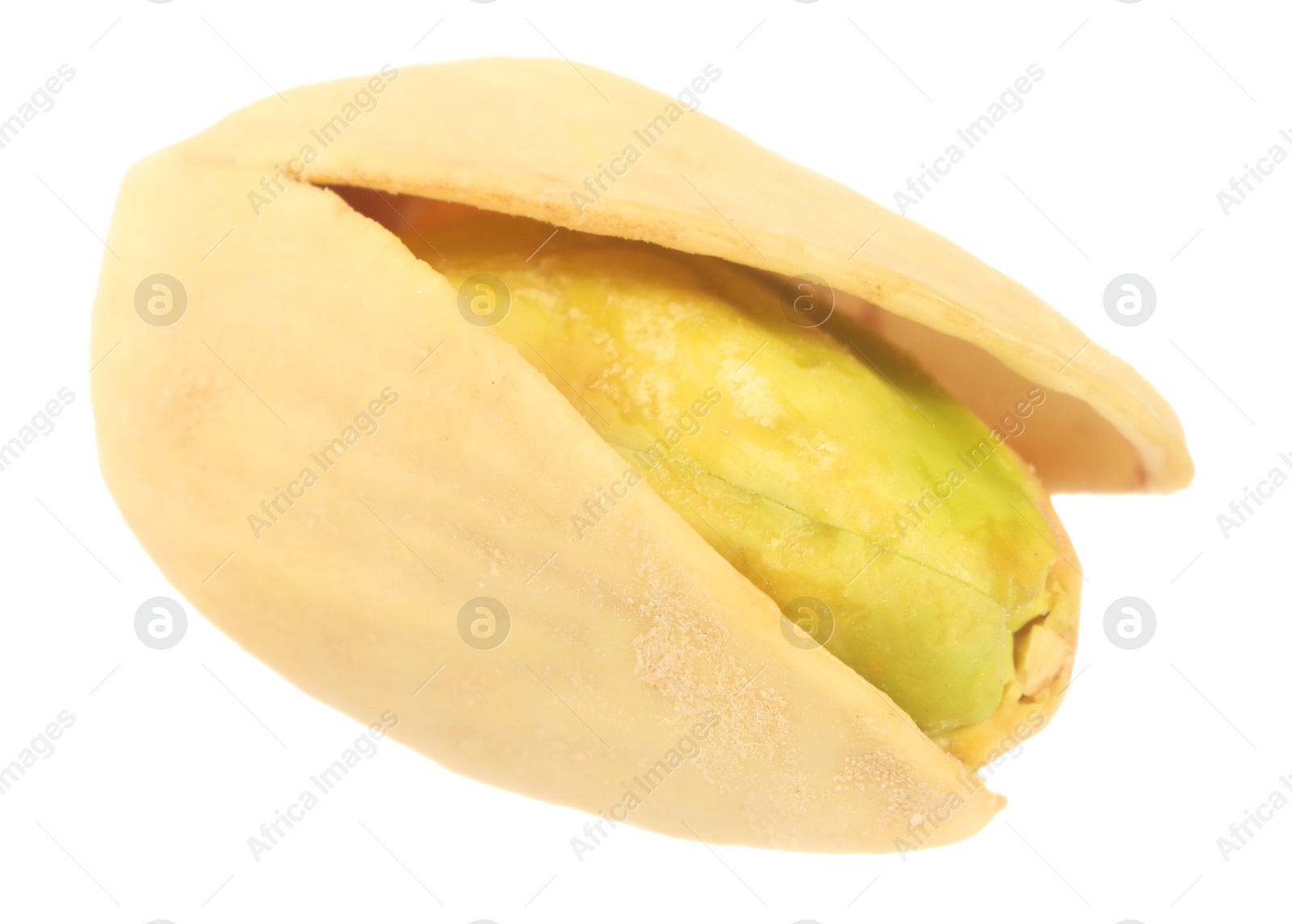 Photo of One tasty pistachio nut isolated on white