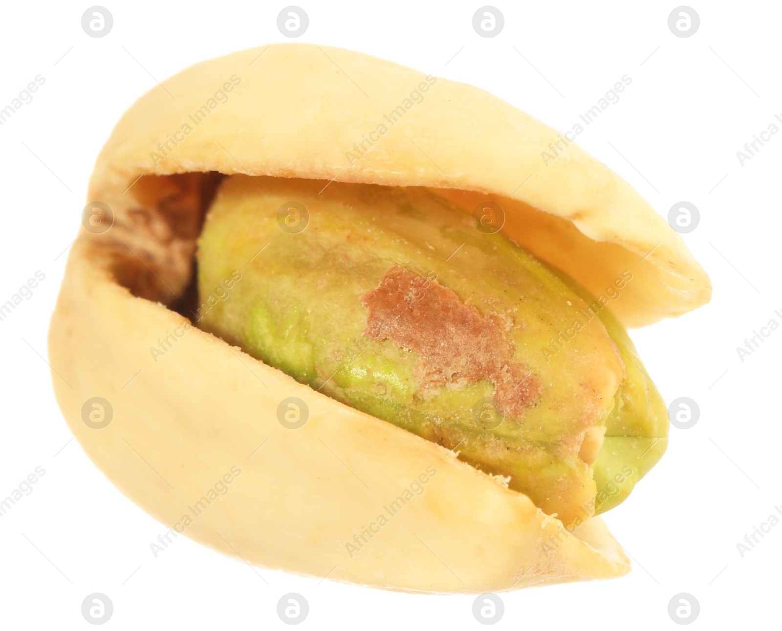 Photo of One tasty pistachio nut isolated on white