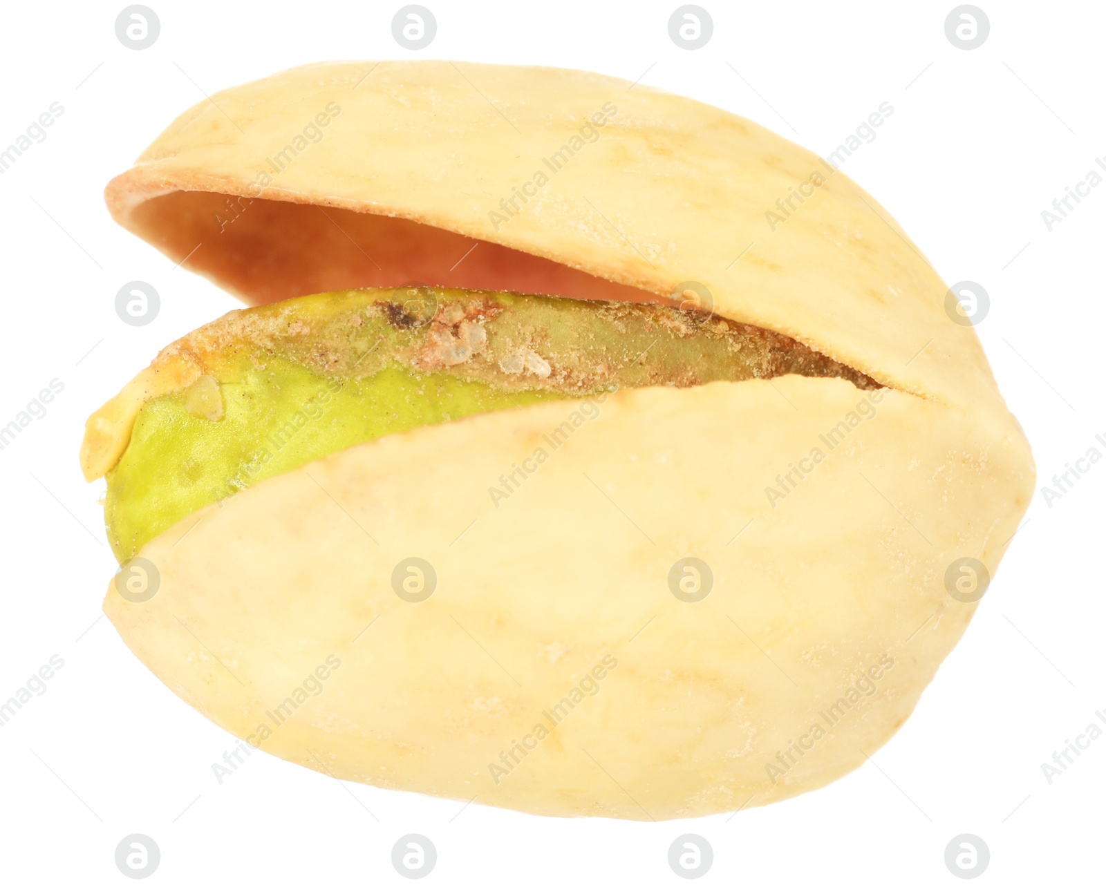 Photo of One tasty pistachio nut isolated on white