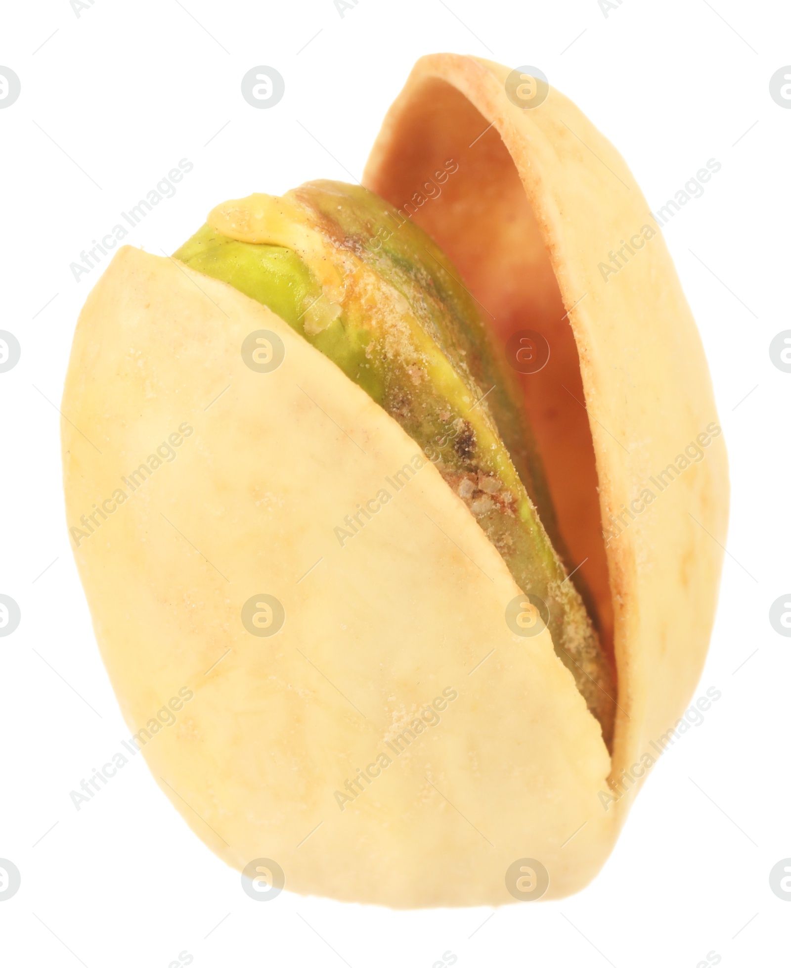 Photo of One tasty pistachio nut isolated on white