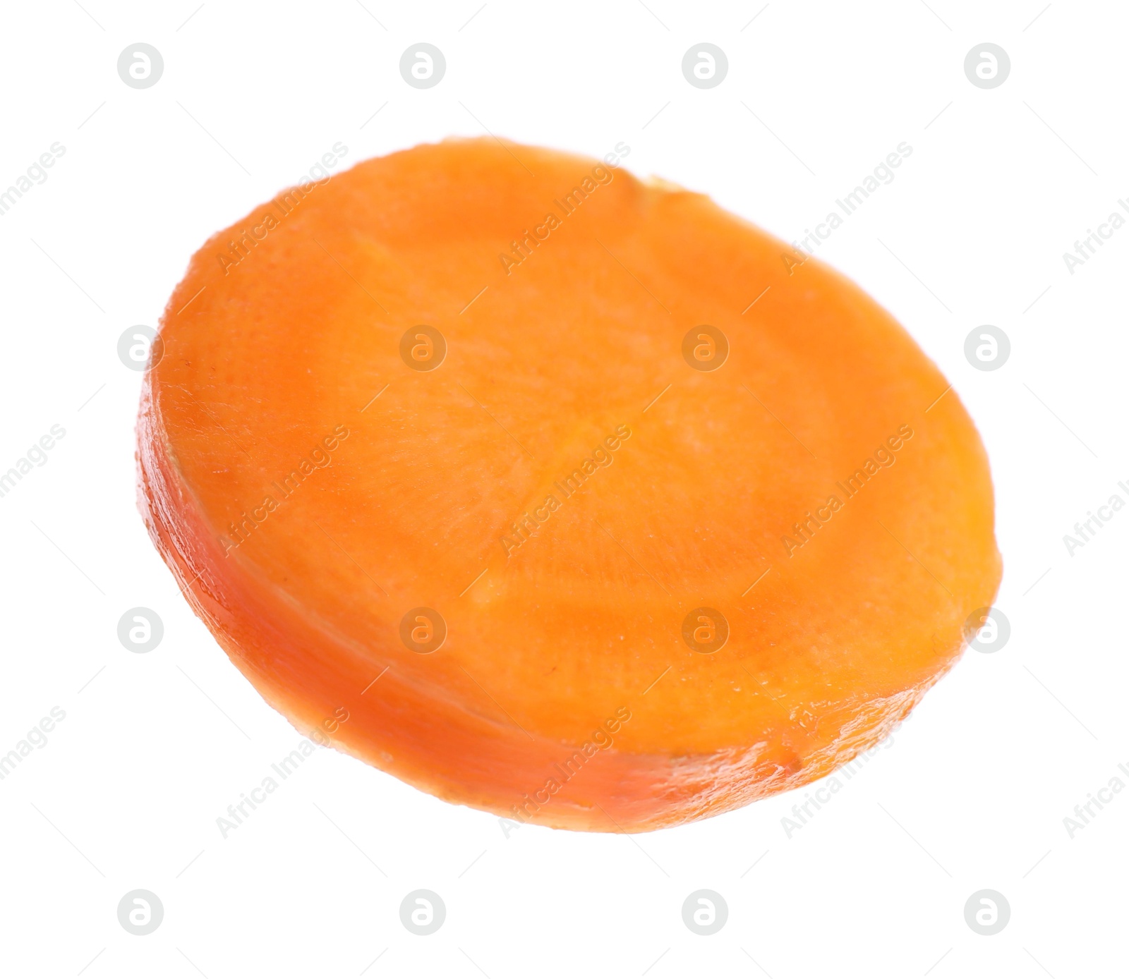 Photo of Slice of fresh ripe carrot isolated on white