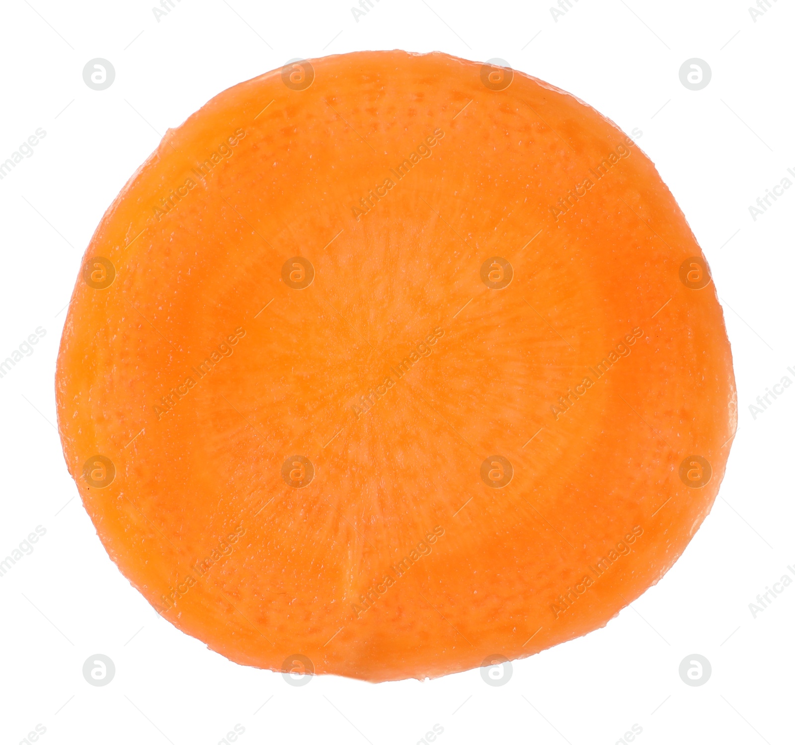 Photo of Slice of fresh ripe carrot isolated on white