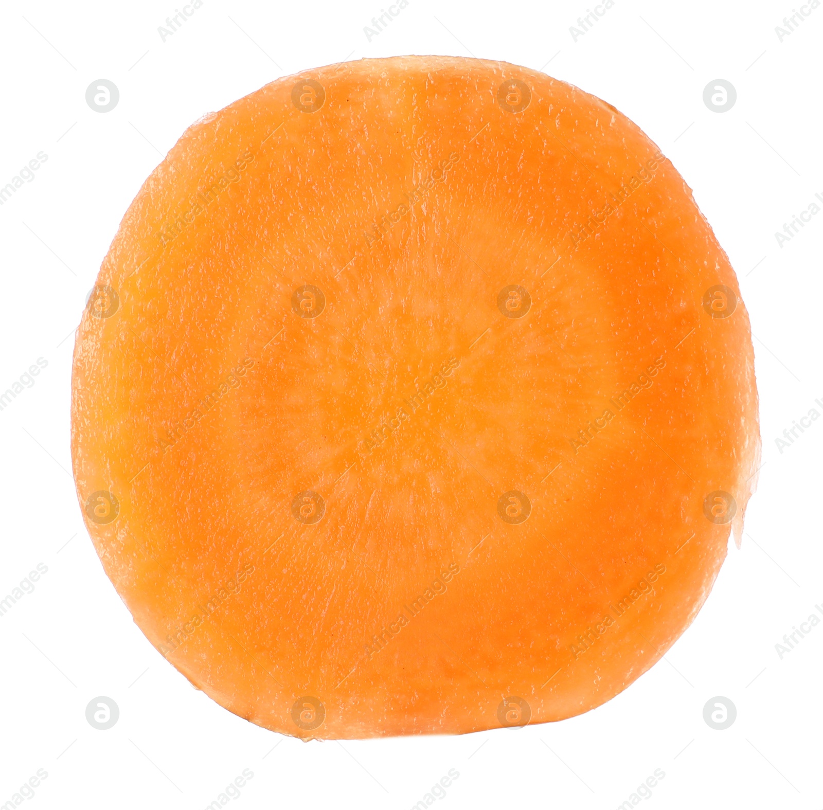 Photo of Slice of fresh ripe carrot isolated on white