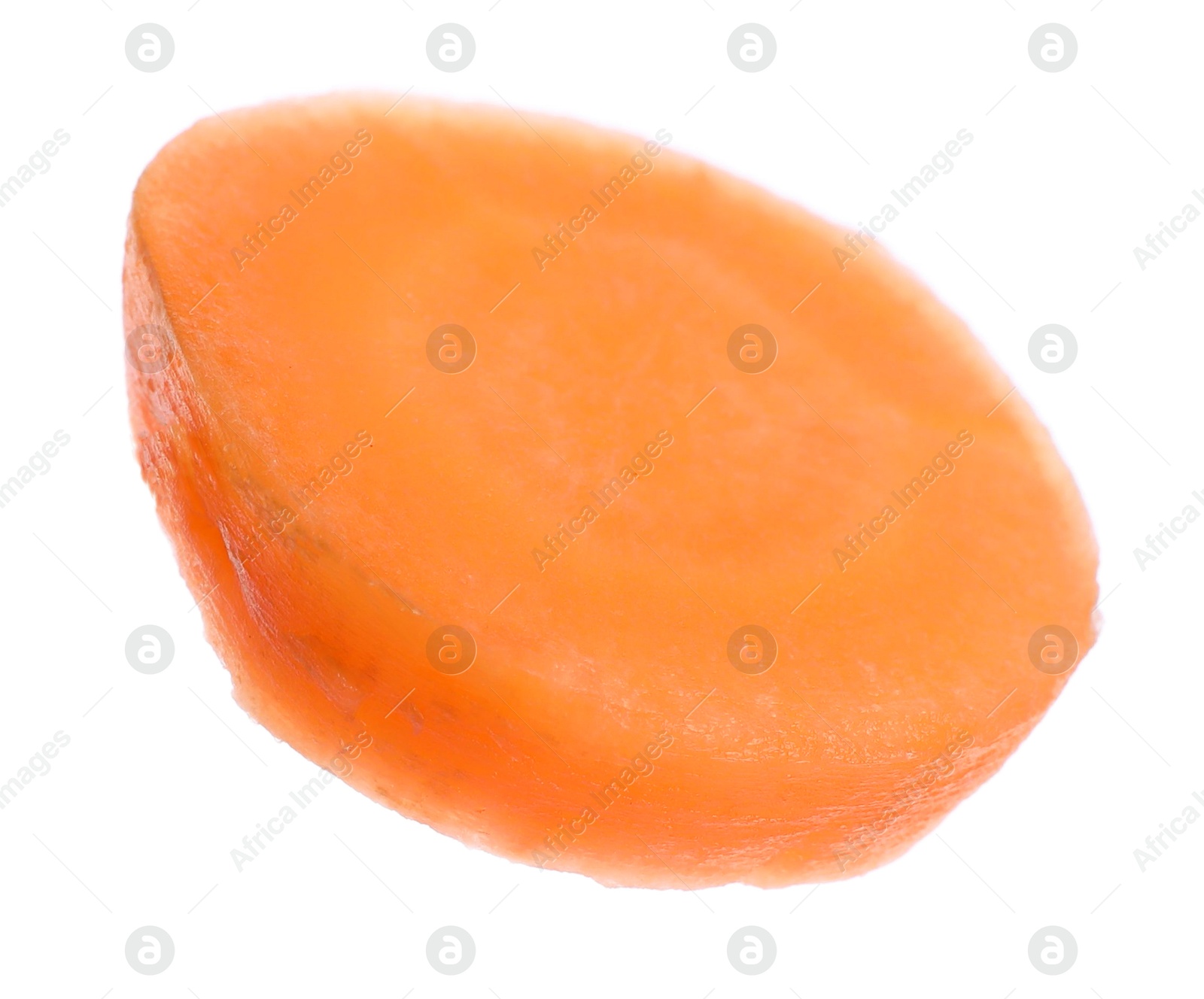 Photo of Slice of fresh ripe carrot isolated on white