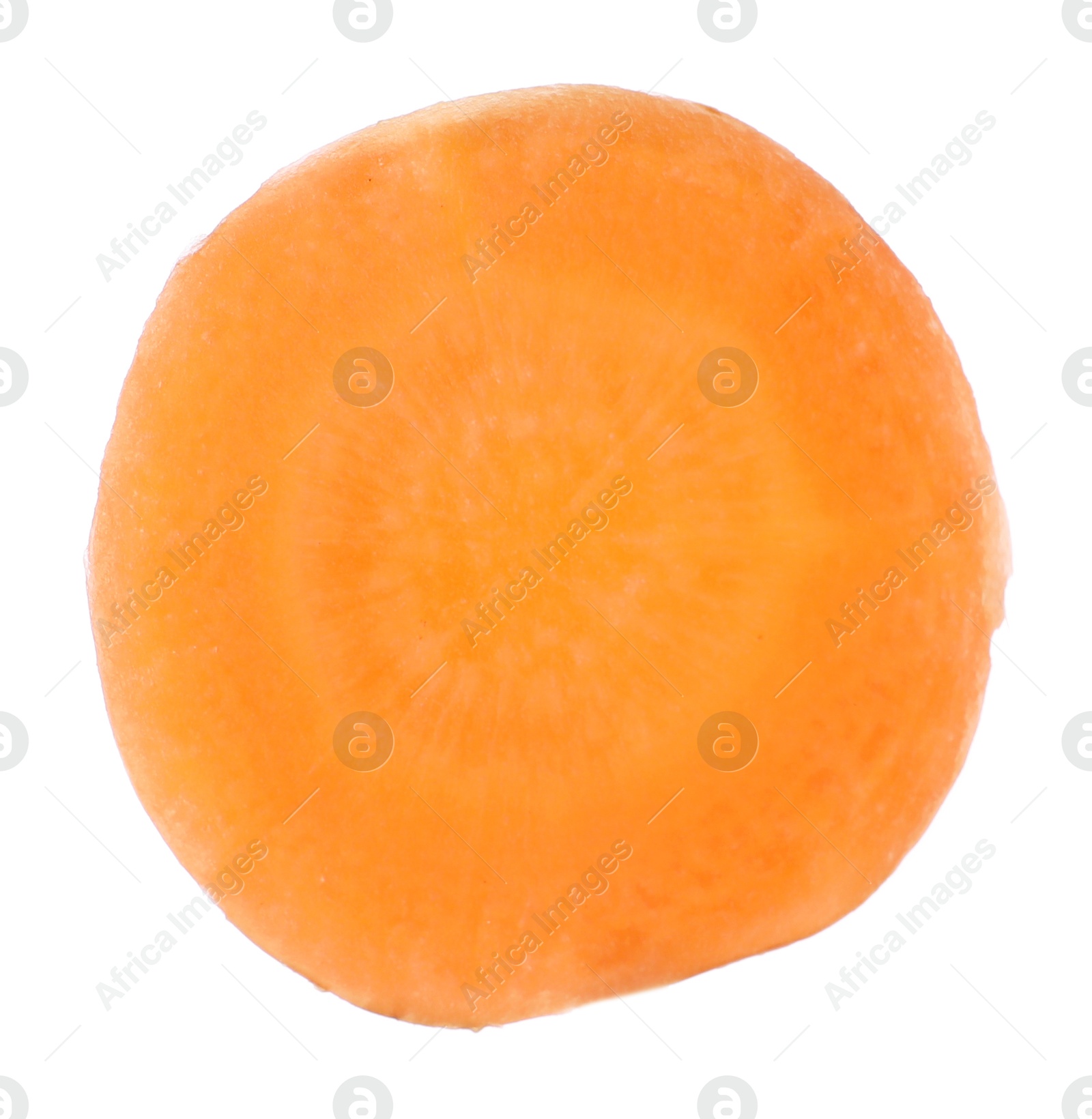 Photo of Slice of fresh ripe carrot isolated on white