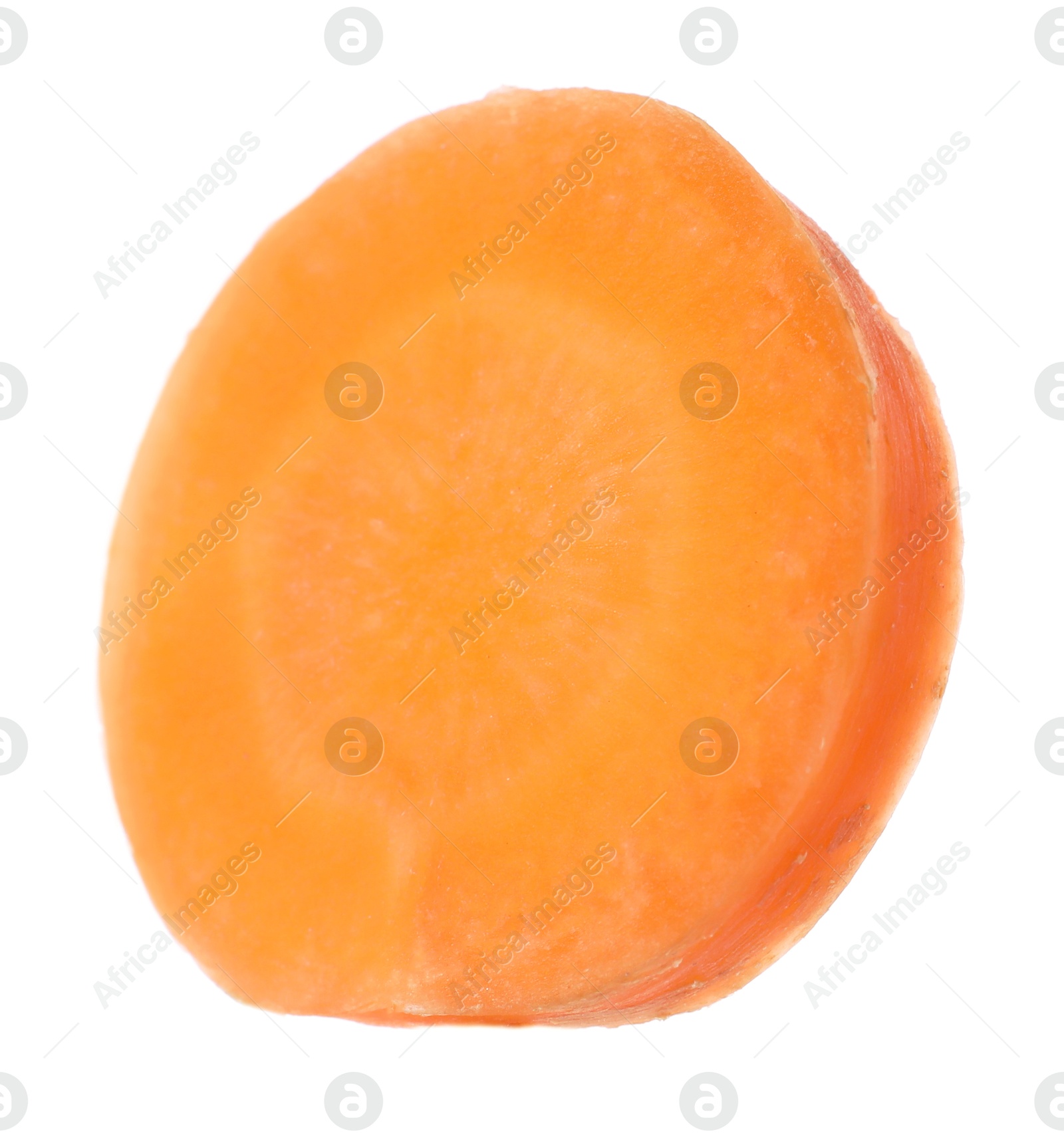 Photo of Slice of fresh ripe carrot isolated on white