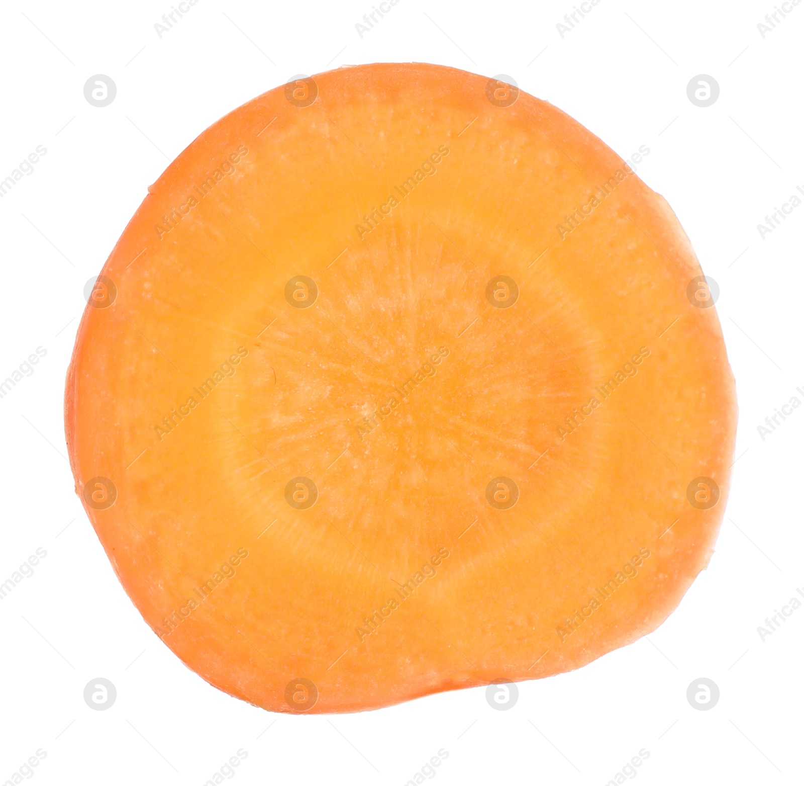 Photo of Slice of fresh ripe carrot isolated on white