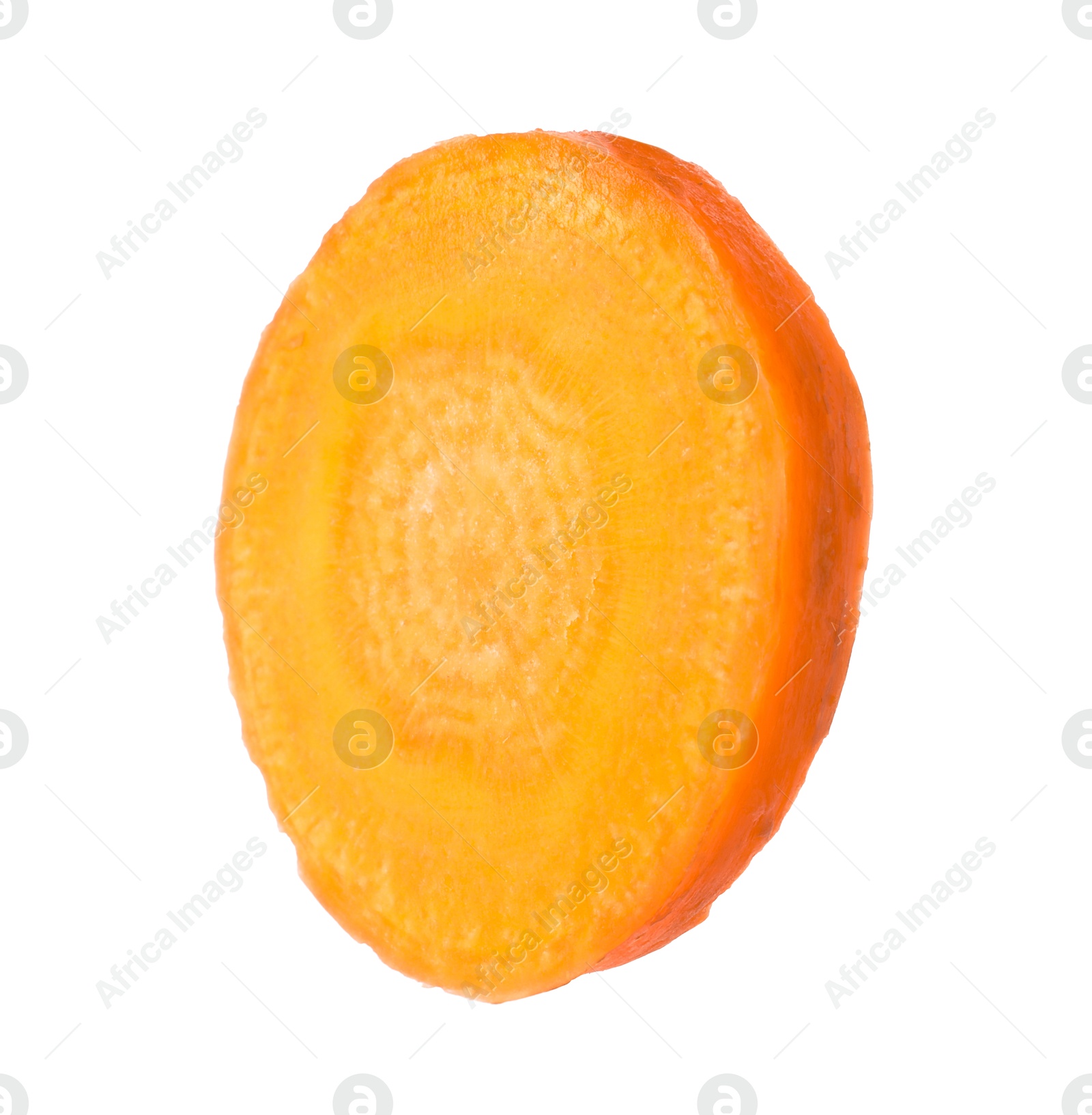 Photo of Slice of fresh ripe carrot isolated on white